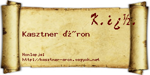 Kasztner Áron névjegykártya