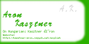 aron kasztner business card